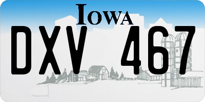 IA license plate DXV467