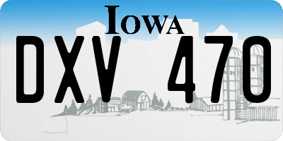 IA license plate DXV470