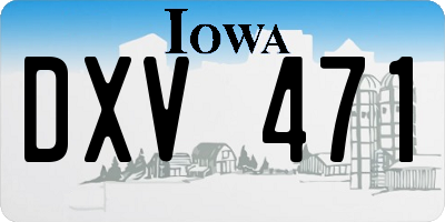IA license plate DXV471