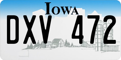 IA license plate DXV472
