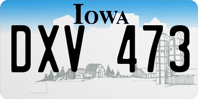 IA license plate DXV473