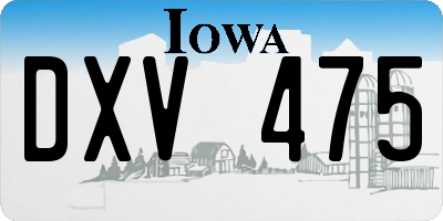 IA license plate DXV475
