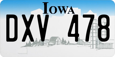 IA license plate DXV478