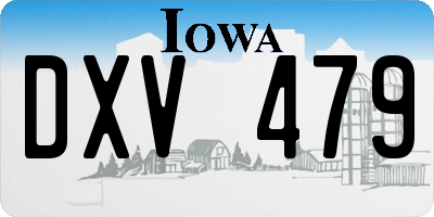 IA license plate DXV479