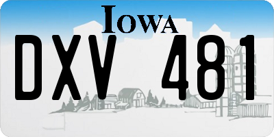 IA license plate DXV481