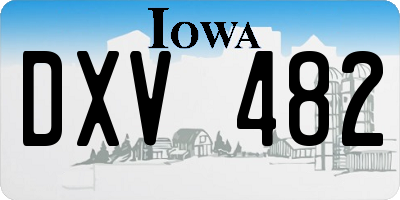 IA license plate DXV482