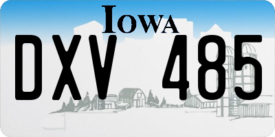IA license plate DXV485