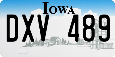 IA license plate DXV489