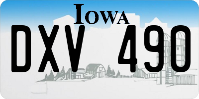 IA license plate DXV490