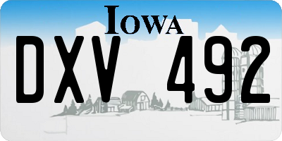 IA license plate DXV492