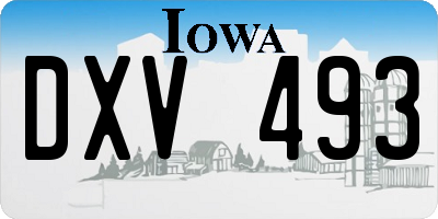 IA license plate DXV493