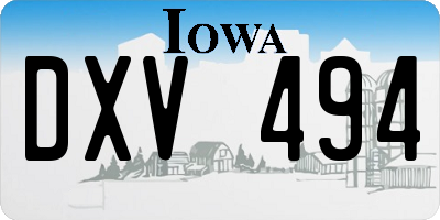 IA license plate DXV494