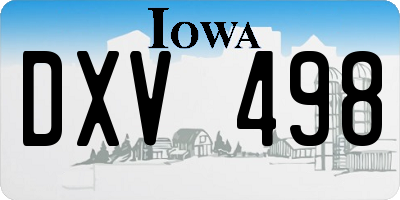 IA license plate DXV498