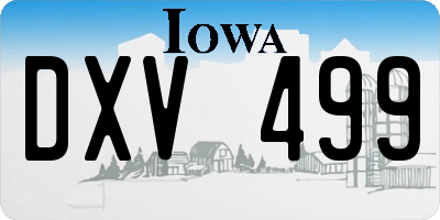 IA license plate DXV499