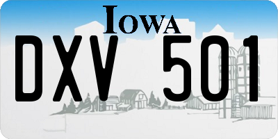 IA license plate DXV501