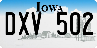 IA license plate DXV502