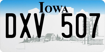 IA license plate DXV507