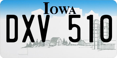 IA license plate DXV510