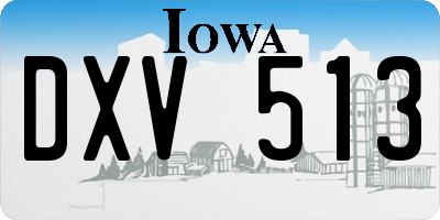 IA license plate DXV513