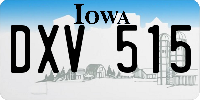 IA license plate DXV515