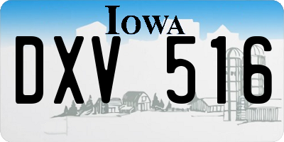 IA license plate DXV516