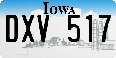 IA license plate DXV517