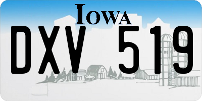 IA license plate DXV519