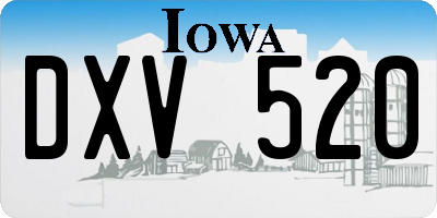 IA license plate DXV520