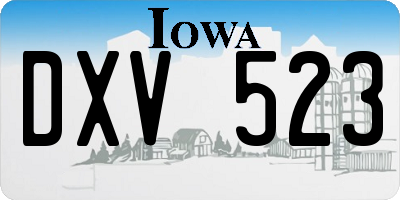 IA license plate DXV523