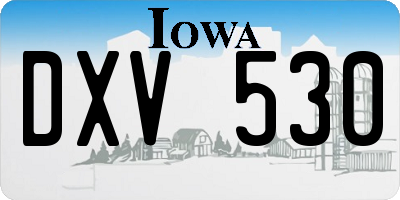 IA license plate DXV530