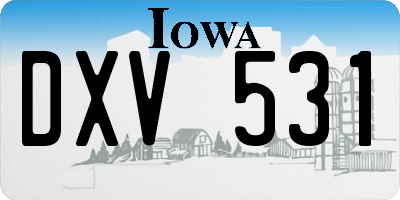 IA license plate DXV531