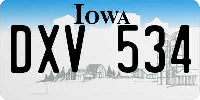 IA license plate DXV534
