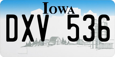 IA license plate DXV536