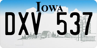 IA license plate DXV537