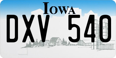 IA license plate DXV540