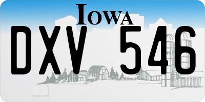 IA license plate DXV546