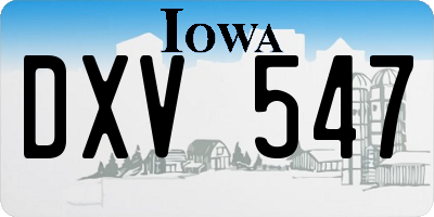 IA license plate DXV547