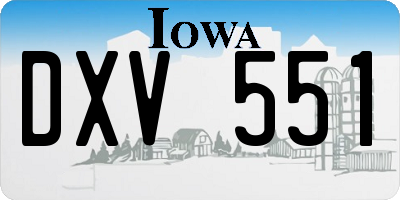 IA license plate DXV551