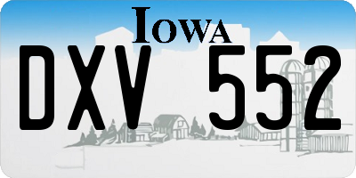 IA license plate DXV552