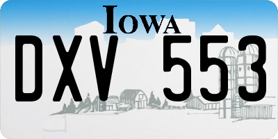 IA license plate DXV553