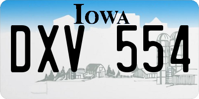 IA license plate DXV554