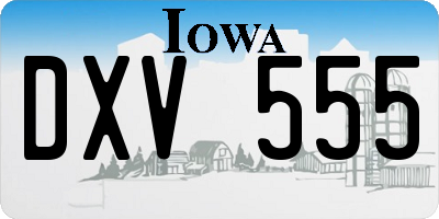 IA license plate DXV555
