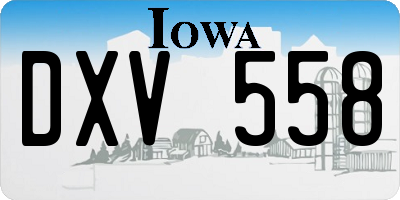 IA license plate DXV558