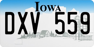 IA license plate DXV559