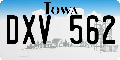 IA license plate DXV562