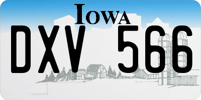 IA license plate DXV566