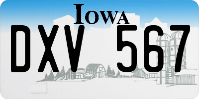 IA license plate DXV567