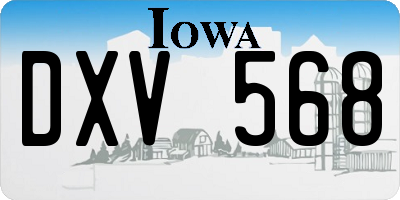 IA license plate DXV568