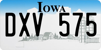 IA license plate DXV575