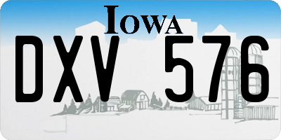 IA license plate DXV576